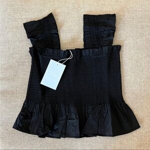 Hill House the Paz Nap Top black linen